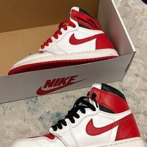 Jordan Red and White Sneakers
